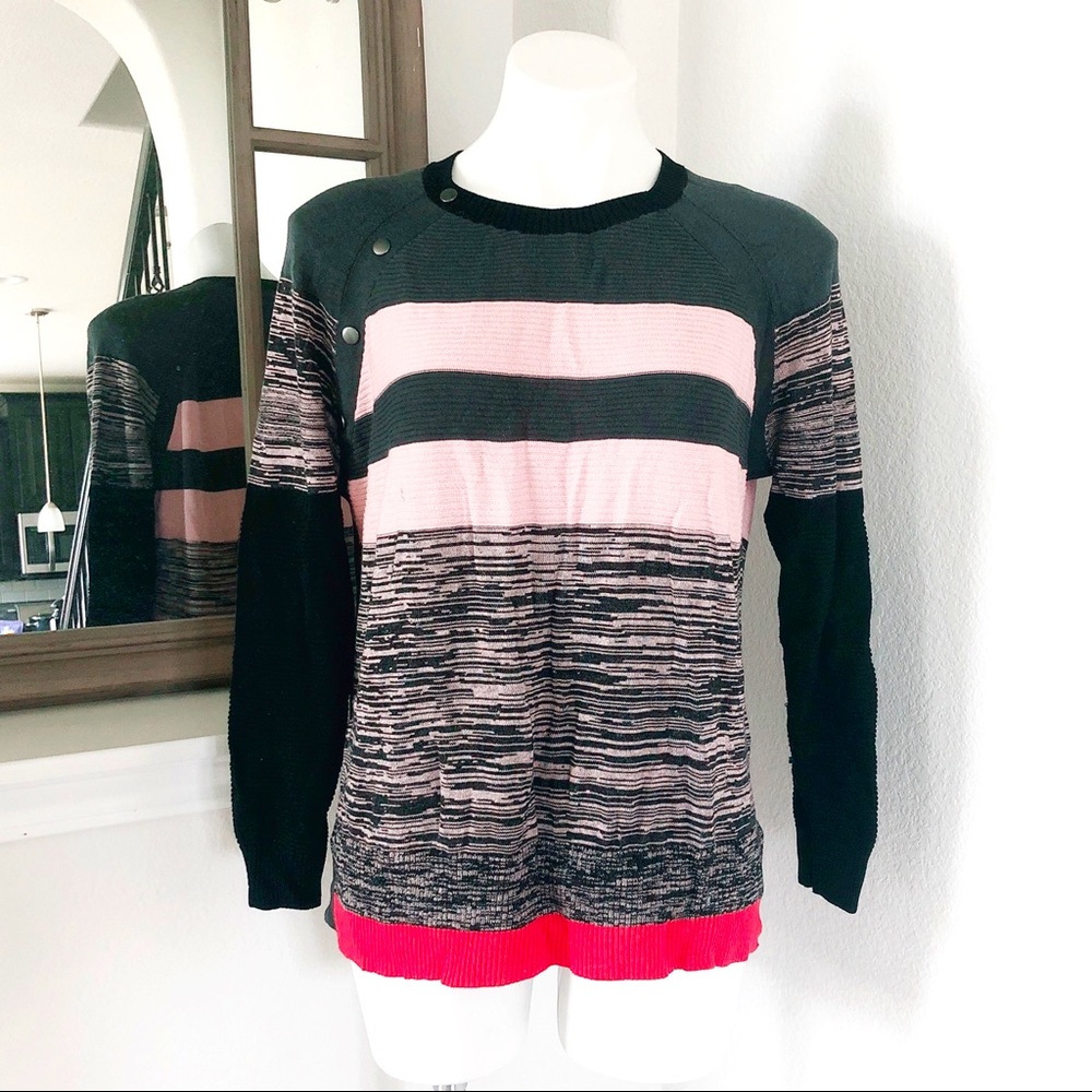 Next Sweater Block Stripes Crew Neck Pullover Size UK 16, US 12